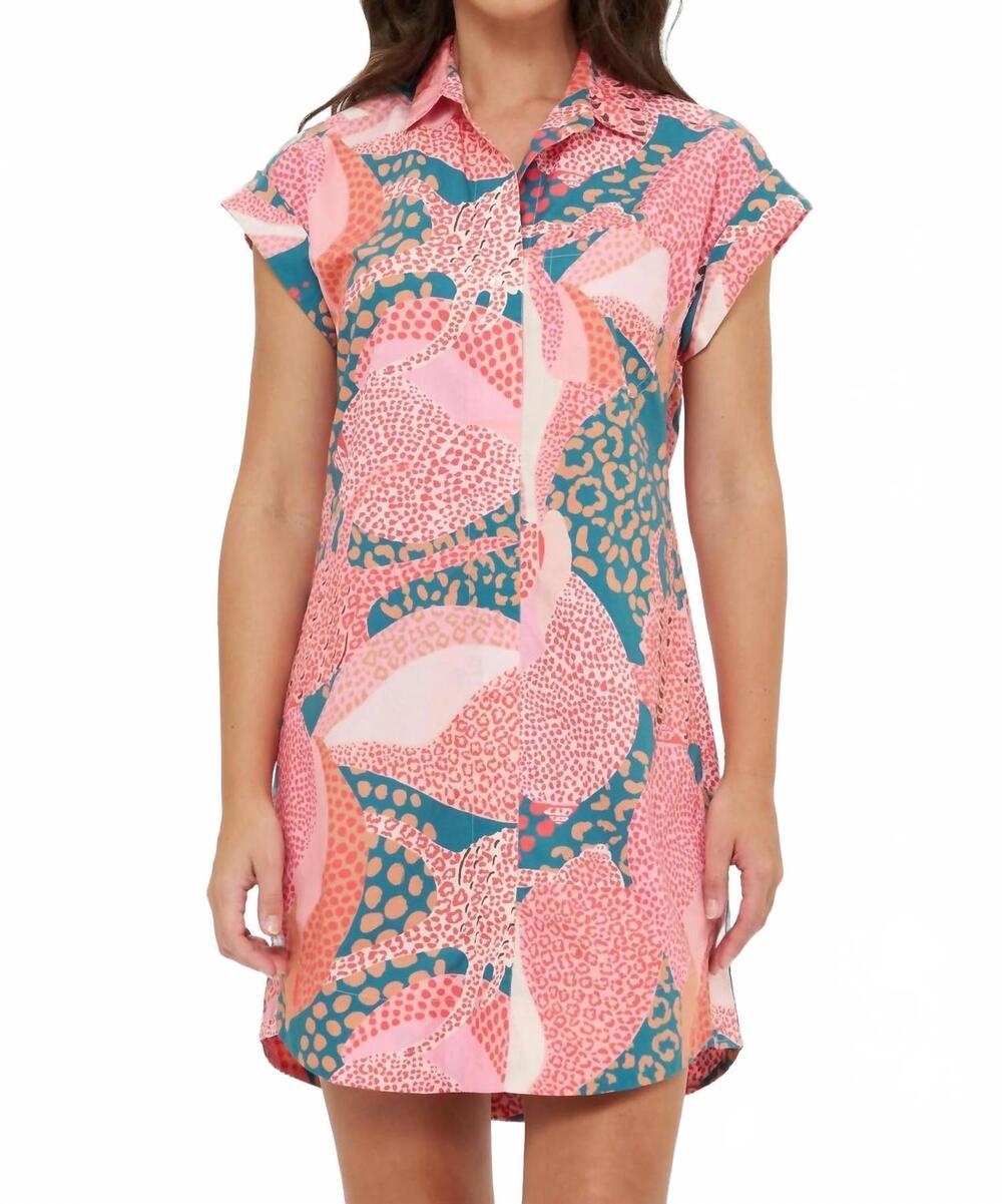 NEW OLIPHANT mini shirt dress in nautilus navy